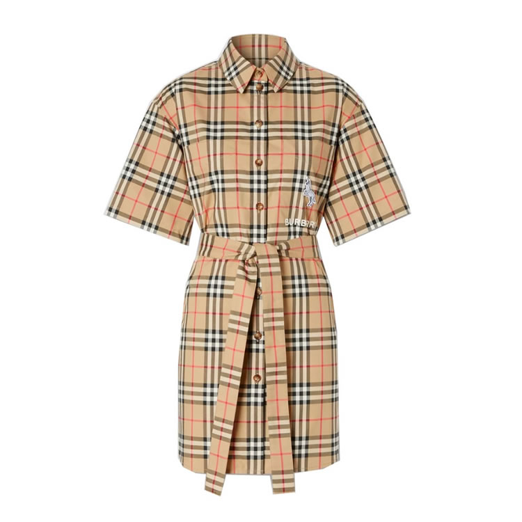 Burberry 格紋襯衫式連衣裙-女装-8032154-A7028|