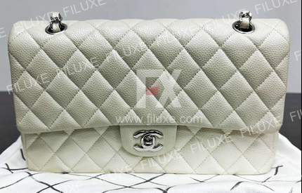 Chanel classic flap經典款CF 25cm 象牙白手袋-classic,flap,25cm,CF,中號,經典,象牙白,二手,鑒定,女裝,包袋,手提包,女士,包包|classic,flap,25cm,CF,中号,经典,象牙白,二手,鉴定,女装,包袋,手提包,女士,包包