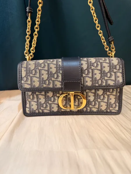 Dior 蒙田橫版小號老花刺繡手袋